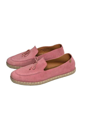 Verbenas Pink Suede Espadrille Loafers Women's Size Euro 41 US 10 Rope Bow Tie